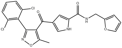 4-([3-(2,6-DICHLOROPHENYL)-5-METHYL-4-ISOXAZOLYL]CARBONYL)-N-(2-FURYLMETHYL)-1H-PYRROLE-2-CARBOXAMIDE Struktur