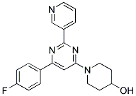 1-[6-(4-FLUOROPHENYL)-2-PYRIDIN-3-YLPYRIMIDIN-4-YL]PIPERIDIN-4-OL Struktur