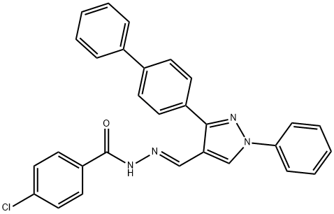 N'-[(E)-(3-[1,1'-BIPHENYL]-4-YL-1-PHENYL-1H-PYRAZOL-4-YL)METHYLIDENE]-4-CHLOROBENZENECARBOHYDRAZIDE Struktur