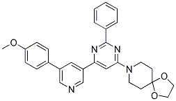 8-(6-[5-(4-METHOXY-PHENYL)-PYRIDIN-3-YL]-2-PHENYL-PYRIMIDIN-4-YL)-1,4-DIOXA-8-AZA-SPIRO[4.5]DECANE Struktur