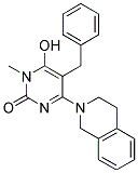 5-BENZYL-4-(3,4-DIHYDROISOQUINOLIN-2(1H)-YL)-6-HYDROXY-1-METHYLPYRIMIDIN-2(1H)-ONE Struktur