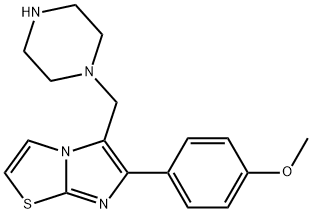 6-(4-METHOXY-PHENYL)-5-PIPERAZIN-1-YLMETHYL-IMIDAZO[2,1-B]THIAZOLE Struktur