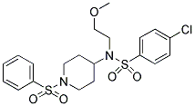 4-CHLORO-N-(2-METHOXYETHYL)-N-(1-(PHENYLSULPHONYL)PIPERIDIN-4-YL)BENZENESULPHONAMIDE Struktur