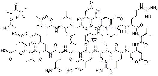 ACETYL-ALA-LEU-CYS-ASP-ASP-PRO-ARG-VAL-ASP-ARG-TRP-TYR-CYS-GLN-PHE-VAL-GLU-GLY-NH2 [DISULFIDE BRIDGE: 3-13] TRIFLUOROACETATE SALT Struktur