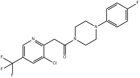 2-[3-CHLORO-5-(TRIFLUOROMETHYL)-2-PYRIDINYL]-1-[4-(4-FLUOROPHENYL)PIPERAZINO]-1-ETHANONE Struktur