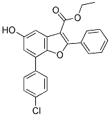 ETHYL 7-(4-CHLOROPHENYL)-5-HYDROXY-2-PHENYL-1-BENZOFURAN-3-CARBOXYLATE Struktur