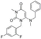 6-[BENZYL(METHYL)AMINO]-1-(2,4-DIFLUOROBENZYL)-3-METHYLPYRIMIDINE-2,4(1H,3H)-DIONE Struktur