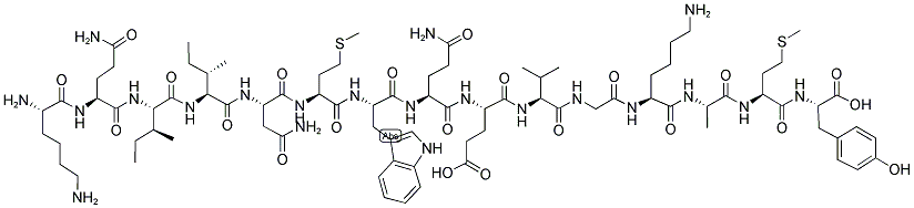 H-LYS-GLN-ILE-ILE-ASN-MET-TRP-GLN-GLU-VAL-GLY-LYS-ALA-MET-TYR-OH Struktur