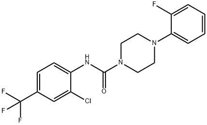 N-(2-CHLORO-4-(TRIFLUOROMETHYL)PHENYL)(4-(2-FLUOROPHENYL)PIPERAZINYL)FORMAMIDE Struktur