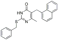 2-(BENZYLTHIO)-6-METHYL-5-(1-NAPHTHYLMETHYL)PYRIMIDIN-4(3H)-ONE Struktur