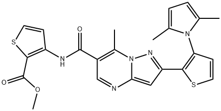 METHYL 3-[((2-[3-(2,5-DIMETHYL-1H-PYRROL-1-YL)-2-THIENYL]-7-METHYLPYRAZOLO[1,5-A]PYRIMIDIN-6-YL)CARBONYL)AMINO]-2-THIOPHENECARBOXYLATE Struktur