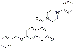 1-[(7-(BENZYLOXY)-2-OXO-1-BENZOPYRAN-4-YL)CARBONYL]-4-(PYRIDIN-2-YL)PIPERAZINE Struktur