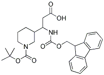 3-[2-CARBOXY-1-(9H-FLUOREN-9-YLMETHOXYCARBONYLAMINO)-ETHYL]-PIPERIDINE-1-CARBOXYLIC ACID TERT-BUTYL ESTER Struktur