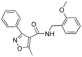 N-(2-METHOXYBENZYL)-5-METHYL-3-PHENYLISOXAZOLE-4-CARBOXAMIDE Struktur