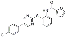 N-[2-((5-(4-CHLOROPHENYL)PYRIMIDIN-2-YL)THIO)PHENYL]FURAN-2-CARBOXAMIDE Struktur