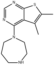 4-(1,4-DIAZAPANYL)-5,6-DIMETHYLTHIENO[2,3-D]-PYRIMIDINE Struktur