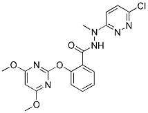 2-[(4,6-DIMETHOXYPYRIMIDIN-2-YL)OXY]BENZOIC ACID, 2-(6-CHLOROPYRIDAZIN-3-YL)-2-METHYLHYDRAZIDE Struktur