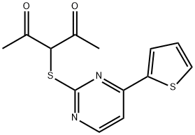 3-([4-(2-THIENYL)-2-PYRIMIDINYL]SULFANYL)-2,4-PENTANEDIONE Struktur