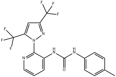 N-(2-[3,5-BIS(TRIFLUOROMETHYL)-1H-PYRAZOL-1-YL]-3-PYRIDINYL)-N'-(4-METHYLPHENYL)UREA Struktur