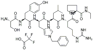 [D-HIS(BENZYL)6]-LH-RH FRAGMENT 4-9 ETHYLAMIDE TRIFLUOROACETATE SALT Struktur