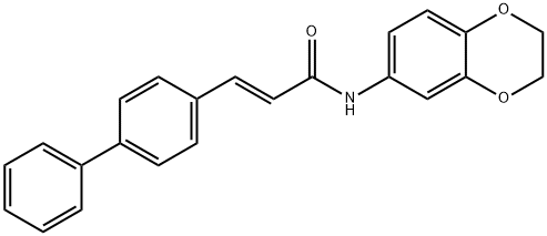 3-[1,1'-BIPHENYL]-4-YL-N-(2,3-DIHYDRO-1,4-BENZODIOXIN-6-YL)ACRYLAMIDE Struktur