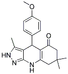 4-(4-METHOXYPHENYL)-3,7,7-TRIMETHYL-2,4,6,7,8,9-HEXAHYDRO-5H-PYRAZOLO[3,4-B]QUINOLIN-5-ONE Struktur