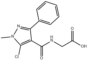 2-([(5-CHLORO-1-METHYL-3-PHENYL-1H-PYRAZOL-4-YL)CARBONYL]AMINO)ACETIC ACID Struktur