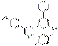 (6-[5-(4-METHOXY-PHENYL)-PYRIDIN-3-YL]-2-PHENYL-PYRIMIDIN-4-YL)-(5-METHYL-PYRAZIN-2-YLMETHYL)-AMINE Struktur