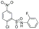 2-CHLORO-N-(2-FLUORO-PHENYL)-5-NITRO-BENZENESULFONAMIDE Struktur