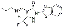 2-(1,3-BENZOTHIAZOL-2-YL)-4-[(E)-(ISOBUTYLIMINO)METHYL]-5-(TRIFLUOROMETHYL)-1,2-DIHYDRO-3H-PYRAZOL-3-ONE Struktur