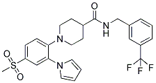 1-[4-(METHYLSULPHONYL)-2-(PYRROL-1-YL)PHENYL]-N-(3-(TRIFLUOROMETHYL)BENZYL)PIPERIDINE-4-CARBOXAMIDE Struktur