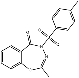 2-METHYL-4-[(4-METHYLPHENYL)SULFONYL]-1,3,4-BENZOXADIAZEPIN-5(4H)-ONE Struktur