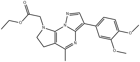 ETHYL 2-[3-(3,4-DIMETHOXYPHENYL)-5-METHYL-6,7-DIHYDRO-8H-PYRAZOLO[1,5-A]PYRROLO[3,2-E]PYRIMIDIN-8-YL]ACETATE Struktur