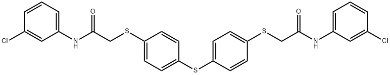 2-((4-[(4-([2-(3-CHLOROANILINO)-2-OXOETHYL]SULFANYL)PHENYL)SULFANYL]PHENYL)SULFANYL)-N-(3-CHLOROPHENYL)ACETAMIDE Struktur