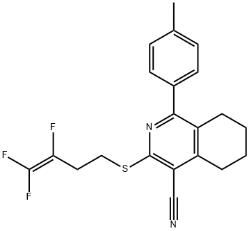 1-(4-METHYLPHENYL)-3-[(3,4,4-TRIFLUORO-3-BUTENYL)SULFANYL]-5,6,7,8-TETRAHYDRO-4-ISOQUINOLINECARBONITRILE Struktur