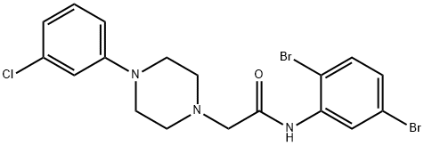 2-[4-(3-CHLOROPHENYL)PIPERAZINO]-N-(2,5-DIBROMOPHENYL)ACETAMIDE Struktur