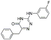 6-BENZYL-3-(3-FLUORO-PHENYLAMINO)-4H-[1,2,4]TRIAZIN-5-ONE Struktur