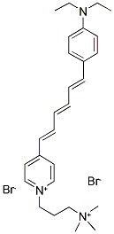 N-(3-TRIMETHYLAMMONIUMPROPYL)-4-(6-(4-(DIETHYLAMINO)PHENYL)HEXATRIENYL)PYRIDINIUM DIBROMIDE Struktur