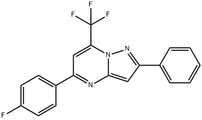 5-(4-FLUOROPHENYL)-2-PHENYL-7-(TRIFLUOROMETHYL)PYRAZOLO[1,5-A]PYRIMIDINE Struktur