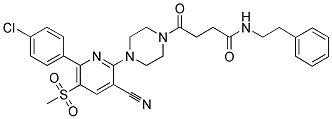 4-[4-(6-(4-CHLOROPHENYL)-3-CYANO-5-(METHYLSULFONYL)PYRIDIN-2-YL)PIPERAZIN-1-YL]-4-OXO-N-(2-PHENYLETHYL)BUTANAMIDE Struktur