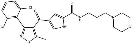 4-([3-(2,6-DICHLOROPHENYL)-5-METHYL-4-ISOXAZOLYL]CARBONYL)-N-(3-MORPHOLINOPROPYL)-1H-PYRROLE-2-CARBOXAMIDE Struktur