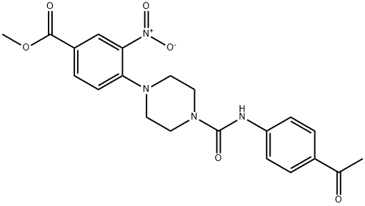 METHYL 4-(4-[(4-ACETYLANILINO)CARBONYL]PIPERAZINO)-3-NITROBENZENECARBOXYLATE Struktur