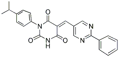 (E)-1-(4-ISOPROPYLPHENYL)-5-((2-PHENYLPYRIMIDIN-5-YL)METHYLENE)PYRIMIDINE-2,4,6(1H,3H,5H)-TRIONE Struktur