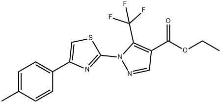 ETHYL 1-[4-(4-METHYLPHENYL)-1,3-THIAZOL-2-YL]-5-(TRIFLUOROMETHYL)-1H-PYRAZOLE-4-CARBOXYLATE Struktur