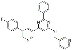 (6-[5-(4-FLUORO-PHENYL)-PYRIDIN-3-YL]-2-PHENYL-PYRIMIDIN-4-YL)-PYRIDIN-3-YLMETHYL-AMINE Struktur