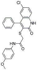 2-[(6-CHLORO-2-OXO-4-PHENYL-1,2-DIHYDROQUINOLIN-3-YL)THIO]-N-(4-METHOXYPHENYL)ACETAMIDE Struktur