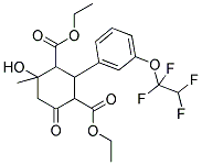 DIETHYL 4-HYDROXY-4-METHYL-6-OXO-2-[3-(1,1,2,2-TETRAFLUOROETHOXY)PHENYL]-1,3-CYCLOHEXANEDICARBOXYLATE Struktur