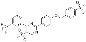 5-(METHYLSULFONYL)-2-[4-(4-(METHYLSULFONYL)BENZYLOXY)PHENYL]-4-(3-(TRIFLUOROMETHYL)PHENYL)PYRIMIDINE Struktur