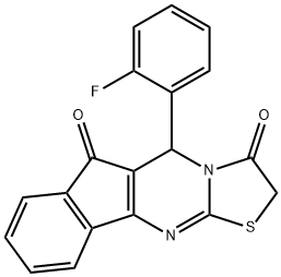 5-(2-FLUOROPHENYL)INDENO[1,2-D][1,3]THIAZOLO[3,2-A]PYRIMIDINE-3,6(2H,5H)-DIONE Struktur