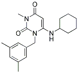 6-CYCLOHEXYLAMINO-1-(3,5-DIMETHYL-BENZYL)-3-METHYL-1H-PYRIMIDINE-2,4-DIONE Struktur